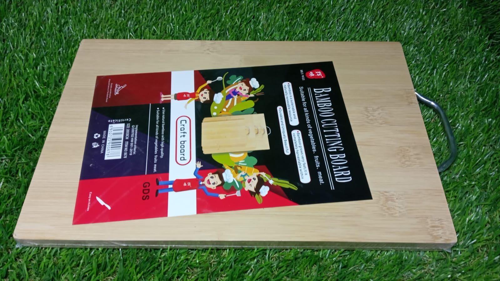 2475A Thick Wooden Bamboo Kitchen Chopping Cutting Slicing Board with Holder for Fruits Vegetables Meat DeoDap 2475A Thick Wooden Bamboo Kitchen Chopping Cutting Slicing Board with Holder for Fruits Vegetables Meat DeoDap